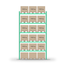 Паллетный стеллаж для склада 5000x2700мм / 18 паллет / 0+5 полки